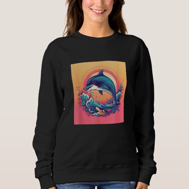 Sweatshirt Cute Dolphin Men Women Kids Aquatic Ocean 2 (Devant)