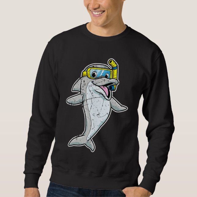 Sweatshirt Cute Dolphin Snorkel Whale Sea Animal Cool Men Wom (Devant)