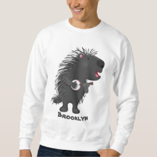 Sweatshirt Cute drôle porc-épic avec dessin animé de banjo