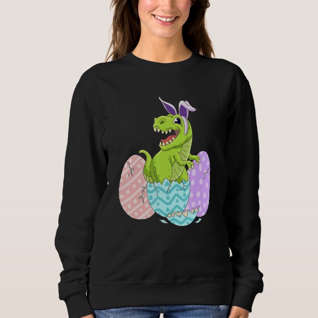 Sweatshirt Cute Easter Dinosaur T Rex Bunny Easter Day (Devant)