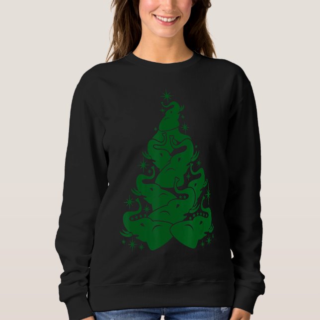 Sweatshirt Cute Elephant Christmas Tree With Ornament Xmas El (Devant)