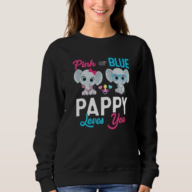 Sweatshirt Cute Elephant Keeper Of The Gender Pappy Loves You (Devant)