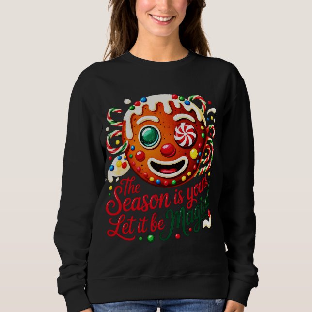 Sweatshirt Cute Festive Christmas Cookie Crewneck Gift (Devant)