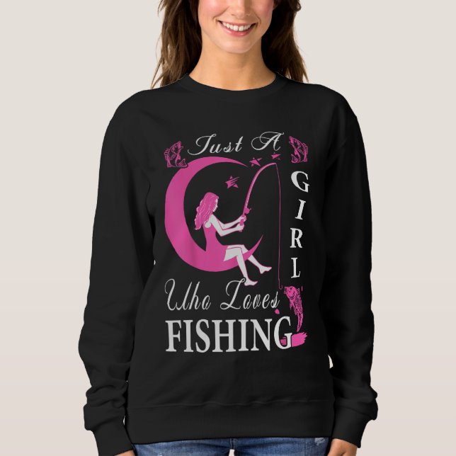 Sweatshirt Cute Fishing For Women Girls Kids Fisher Fisherman (Devant)