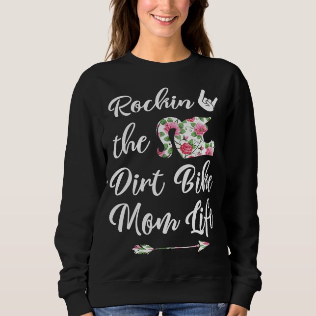 Sweatshirt Cute Floral Dirt Vélo Maman Vie Anniversaire ou No (Devant)