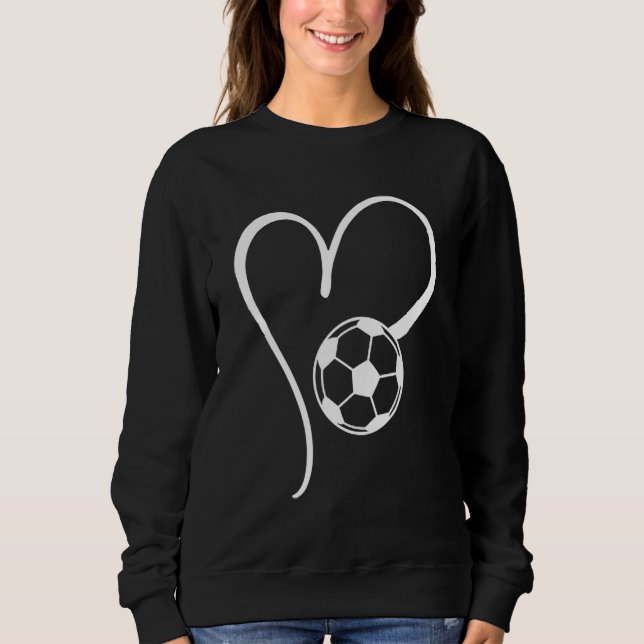 Sweatshirt Cute Football Love Heart Soccer Women Mom (Devant)