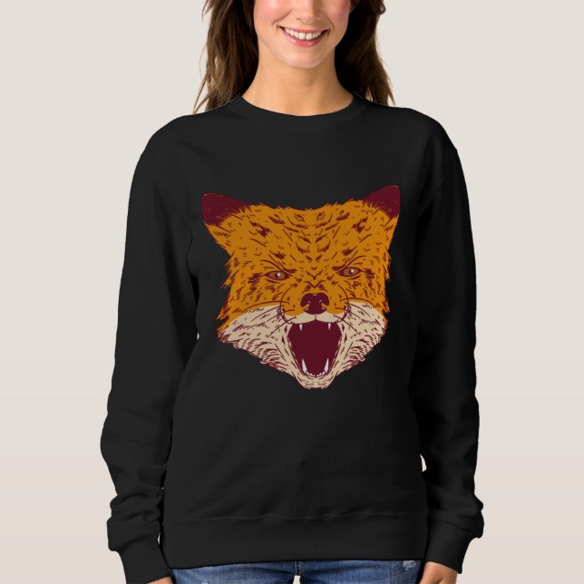 Sweatshirt Cute  Fox Howling Artwork (Devant)