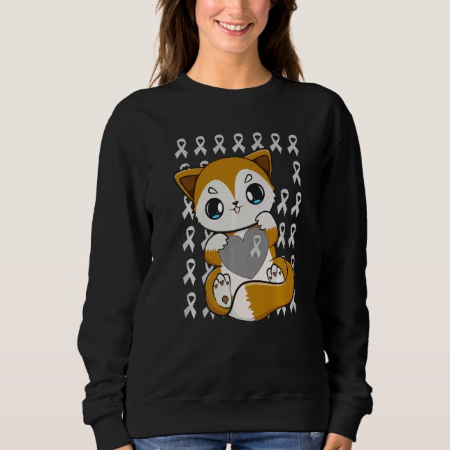 Sweatshirt Cute Fox With Ribbon For Dyslexia Awareness   (Devant)