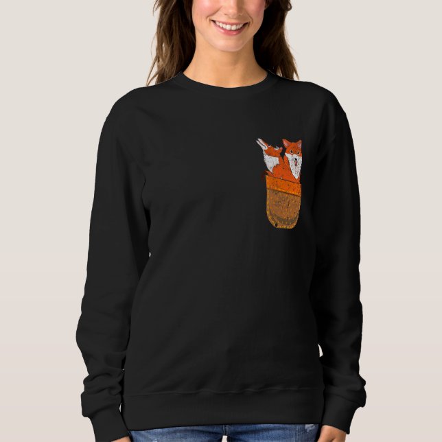 Sweatshirt Cute Foxes Poche Faune Animaux Enfants Forêt Fox (Devant)