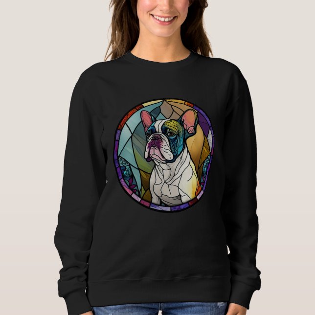 Sweatshirt Cute Frenchie Stained Glass Window French Bulldog (Devant)