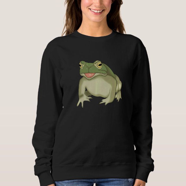 Sweatshirt Cute Frog Sitting Amphibian for Kids Green Frog (Devant)