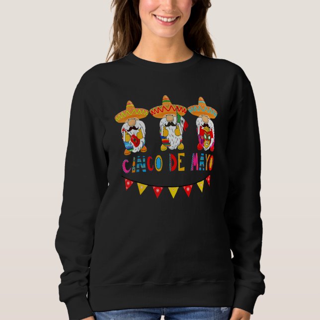 Sweatshirt Cute Funny Cinco De Mayo Gnome Partie Fiesta Mexic (Devant)