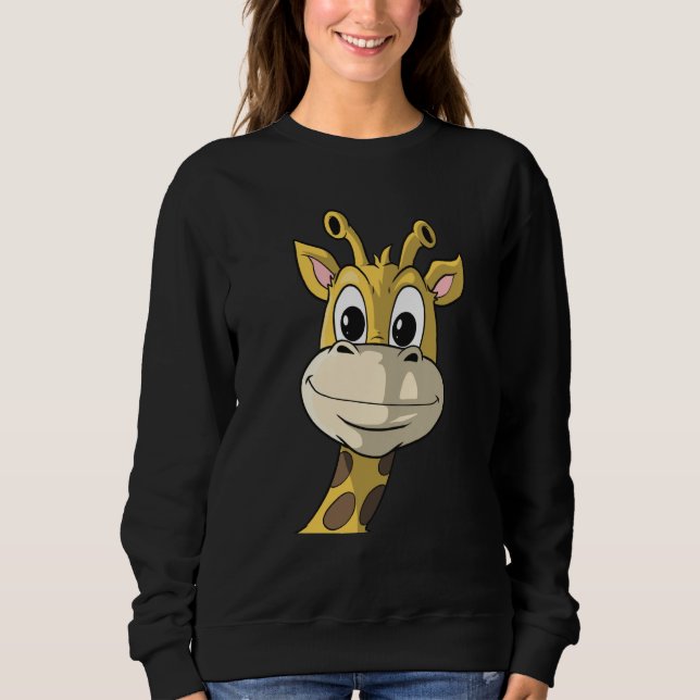 Sweatshirt Cute Giraffe Animal Face Africa Zoo Safari  1 (Devant)