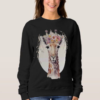 Sweatshirt Cute Giraffe Flower Crown Africa Safari Animal