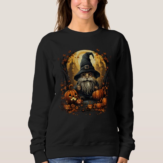 Sweatshirt Cute Gnome Autumn Pumpkins Halloween Fall Holiday  (Devant)