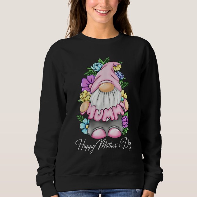 Sweatshirt Cute Gnome Mummy Happy Mothers Day Flower For Mom  (Devant)