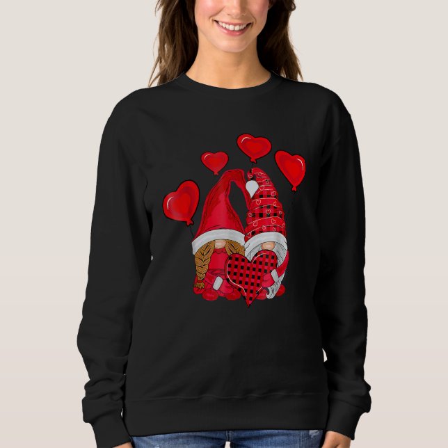 Sweatshirt Cute Gnomes Holding Hearts Funny Valentines Day Wo (Devant)