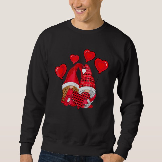 Sweatshirt Cute Gnomes Holding Hearts Funny Valentines Day Wo (Devant)