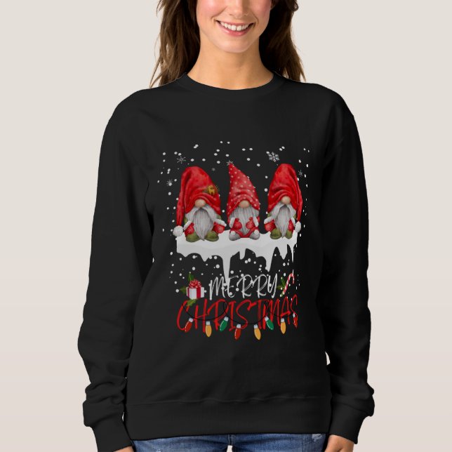 Sweatshirt Cute Gnomes Merry Christmas Light Family Gnome Xma (Devant)