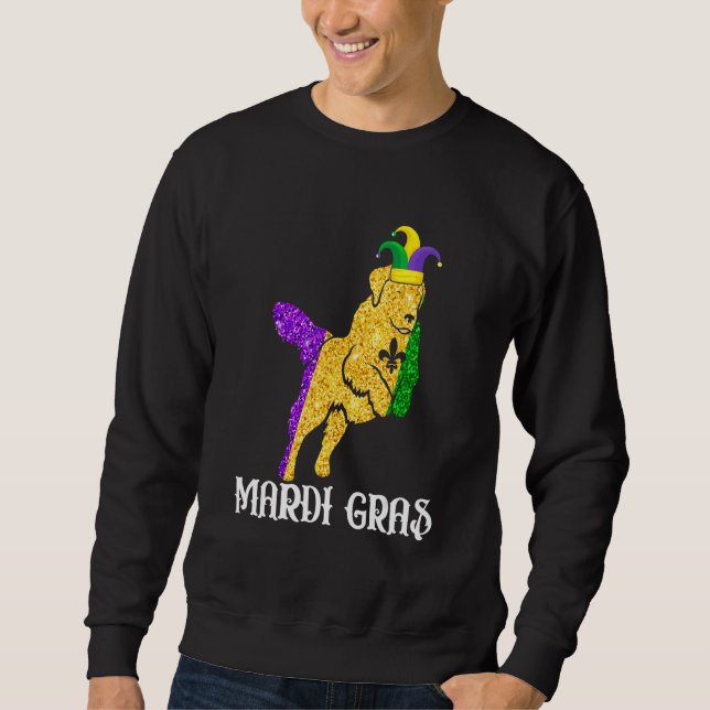 Sweatshirt Cute Golden Retriever Dog Lover Mardi Gras Party J (Devant)