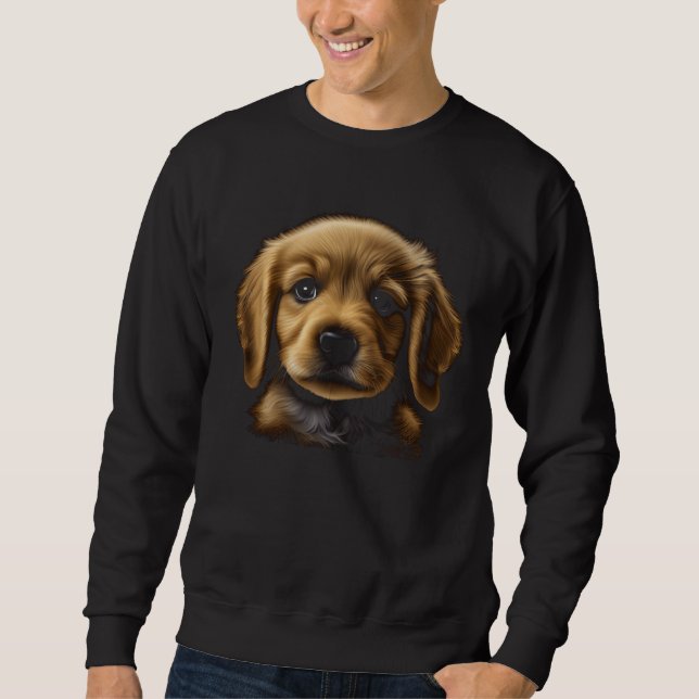 Sweatshirt Cute Golden Retriever Puppy Graphic for Men Women  (Devant)