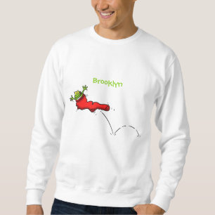 Sweatshirt Cute grenouille dans une chaussette rouge saut de