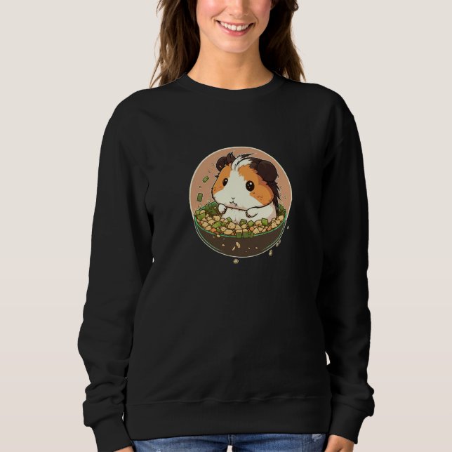 Sweatshirt Cute Guinea Pig Devours Tofu Salad (Devant)