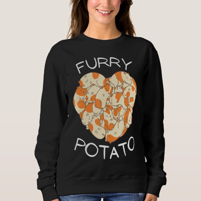 Sweatshirt Cute Guinée Coeur Coeur Potato Feu de Coeur 6 (Devant)
