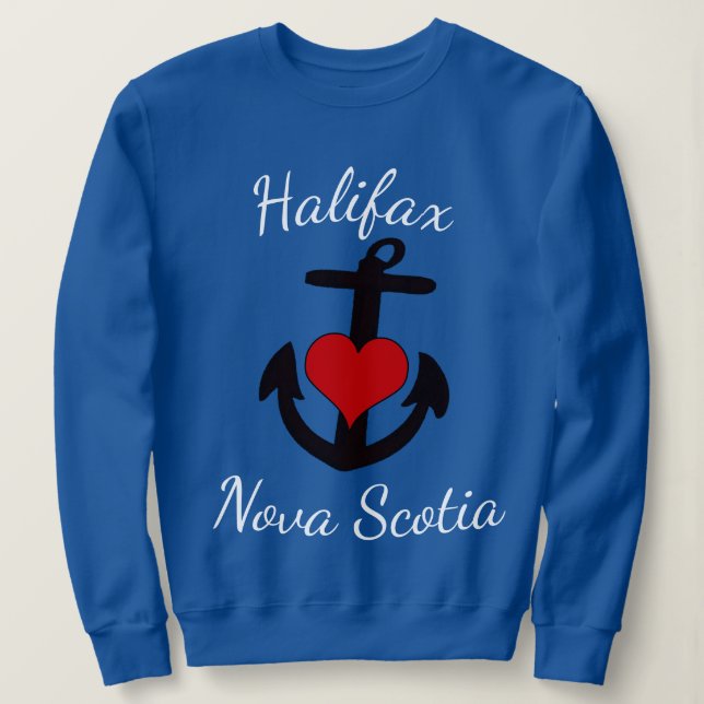 Sweatshirt Cute Halifax Nova Scotia ancre coeur personnalisé (Design devant)