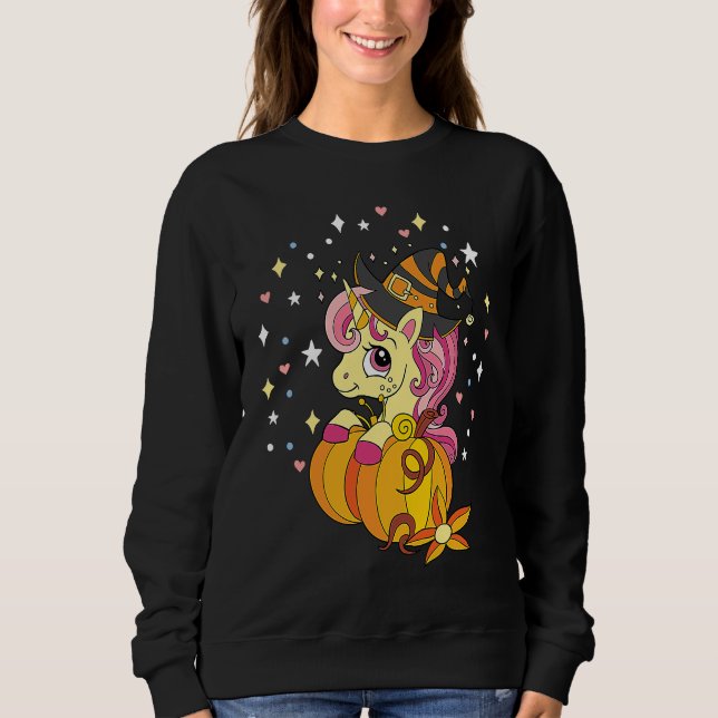 Sweatshirt Cute Halloween Costume Witchy Unicorn Halloween (Devant)