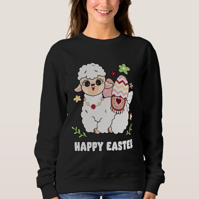Sweatshirt Cute Happy Easter Day Egg Hunt Boys Girls Kids She (Devant)