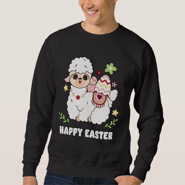 Sweatshirt Cute Happy Easter Day Egg Hunt Boys Girls Kids She (Devant)