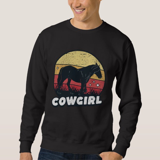 Sweatshirt Cute Horse Cowgirl Western Horse Rider Trail Barre (Devant)