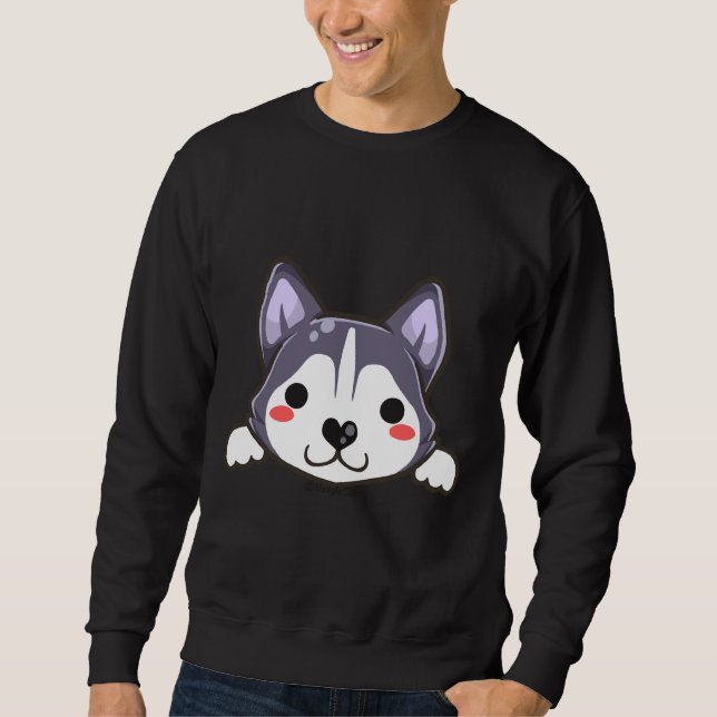 Sweatshirt Cute Husky Puppy (Devant)