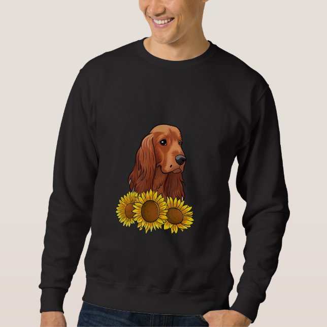 Sweatshirt Cute Irish Setter  Dog Flower Sunflower (Devant)