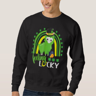 Sweatshirt Cute Jour de la Saint Patrick Rainbow Llama Lucky 