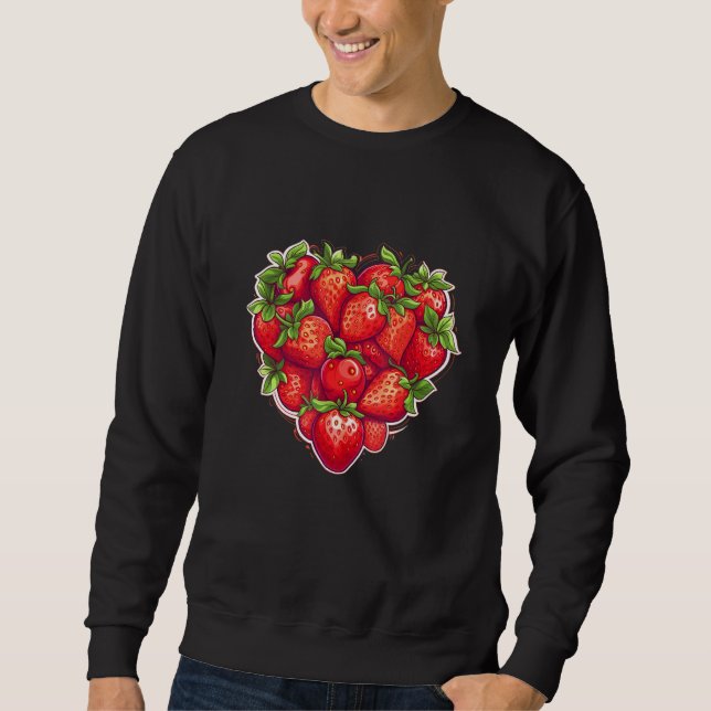 Sweatshirt Cute Juicy & Sweet Strawberry Heart Love (Devant)