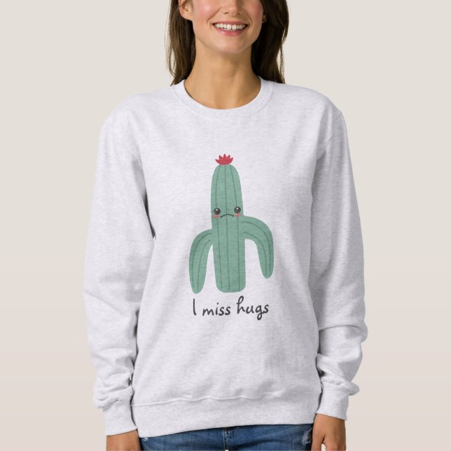 Sweatshirt Cute Kawaii Cactus manque de seringues (Devant)