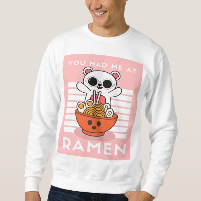 Sweatshirt Cute Kawaii Ramen (Devant)