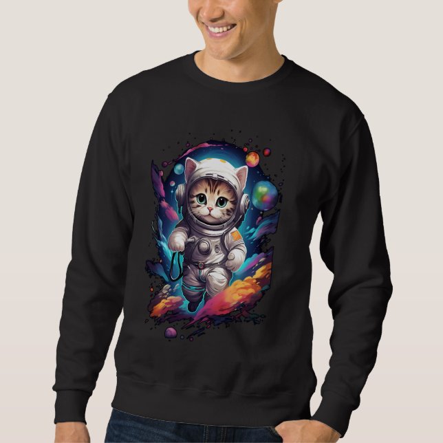Sweatshirt Cute Kitten Astronaut Cat Catronaute - Carte Amour (Devant)