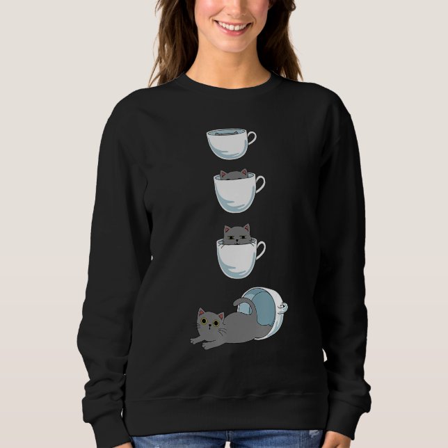 Sweatshirt Cute Kitten Funny Gift For Cat Owner (Devant)