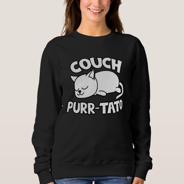 Sweatshirt Cute kitty couch potatos  cat couch purr tato (Devant)