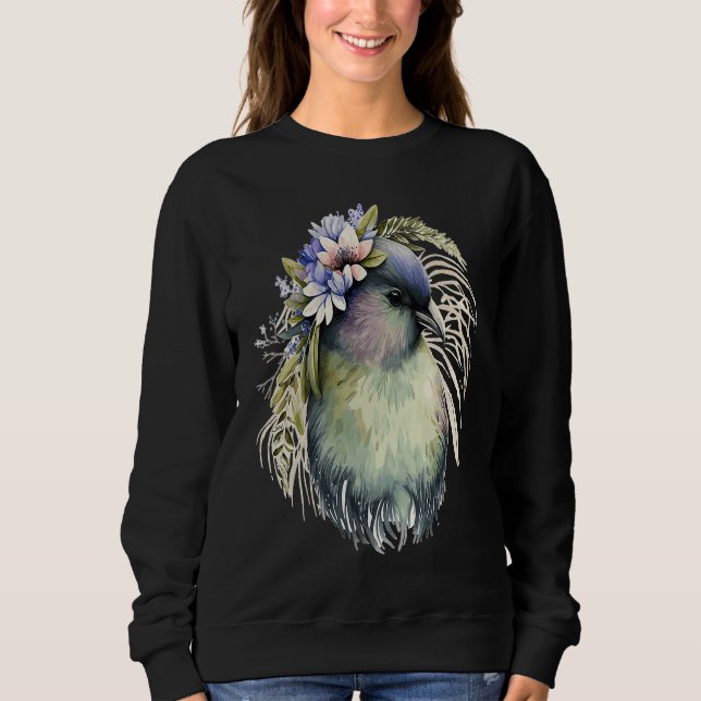 Sweatshirt Cute Kiwi Bird Flower Crown Floral Exotic Birds (Devant)