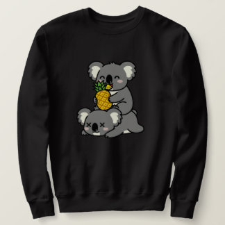 Sweatshirt Cute Koalas Eating Pineapple Cartoon Design