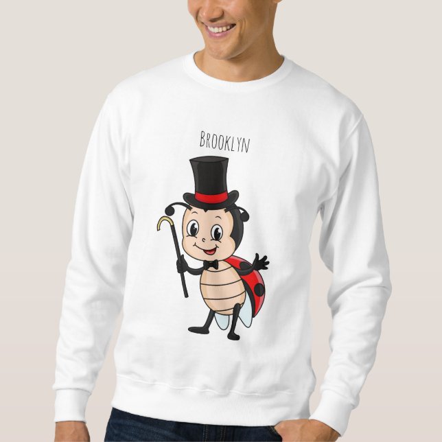 Sweatshirt Cute ladybug with top hat and tie cartoon  (Devant)
