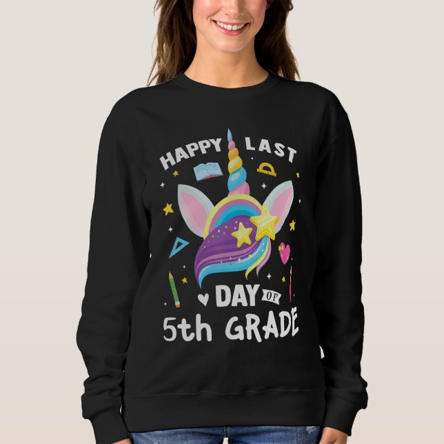Sweatshirt Cute Last Day Of School 5th Grade Unicorn  Kids Gi (Devant)