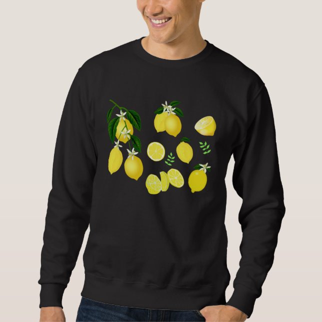 Sweatshirt Cute Lemon Botanical Gardening summertime Lemon (Devant)