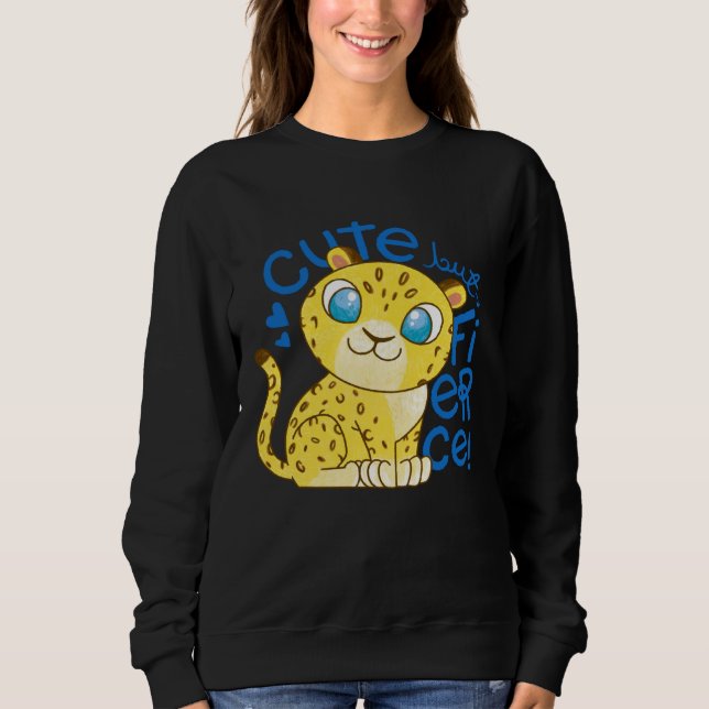 Sweatshirt Cute Little Leopard Kids   Cute But Fierce Cat (Devant)