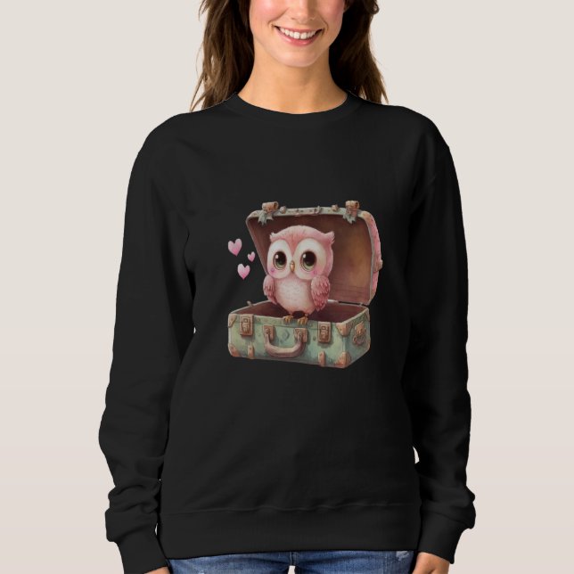 Sweatshirt Cute Little Owl Valetines Animal Love  29 (Devant)