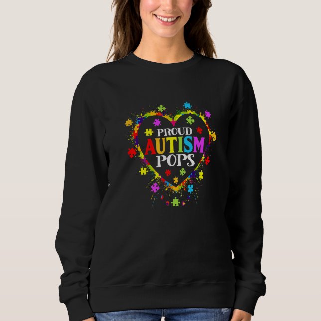 Sweatshirt Cute Love Coeur Fier Autisme Pops Sensibilisation  (Devant)
